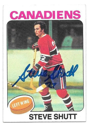 Steve Shutt Signed 1975-76 Topps Hockey Card - Montreal Canadiens
