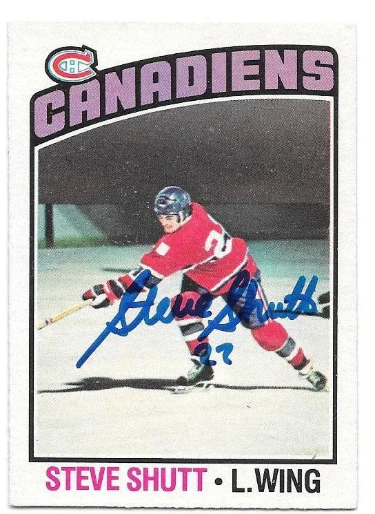 Steve Shutt Signed 1976-77 O-Pee-Chee Hockey Card - Montreal Canadiens