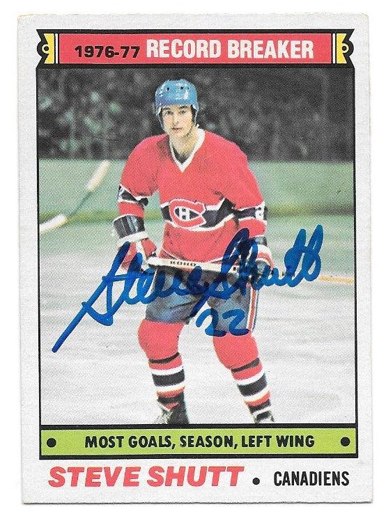 Steve Shutt Signed 1977-78 O-Pee-Chee Hockey Card - Montreal Canadiens Record Breaker - PastPros