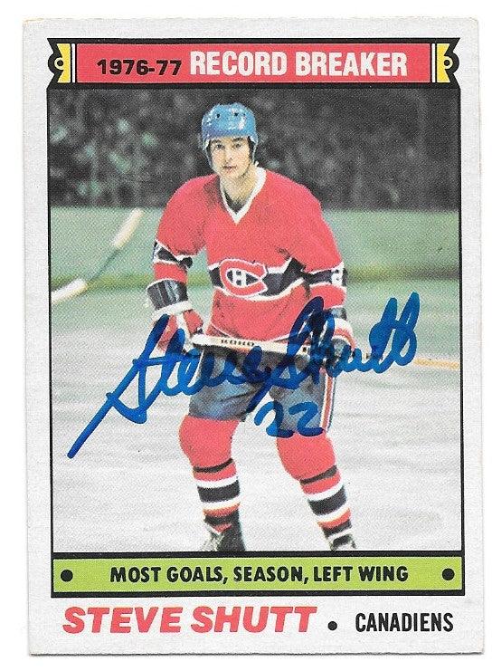 Steve Shutt Signed 1977-78 O-Pee-Chee Hockey Card - Montreal Canadiens Record Breaker - PastPros
