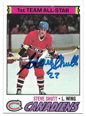 Steve Shutt Signed 1977-78 Topps Hockey Card - Montreal Canadiens