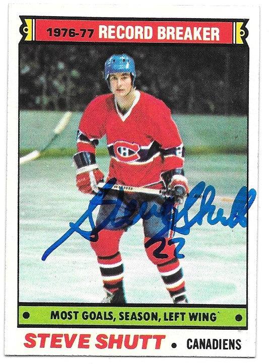 Steve Shutt Signed 1977-78 Topps Hockey Card - Montreal Canadiens Record Breaker - PastPros