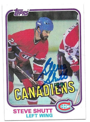 Steve Shutt Signed 1981-82 Topps Hockey Card - Montreal Canadiens