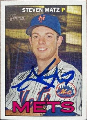 Steven Matz Signed 2016 Topps Heritage Baseball Card - New York Mets
