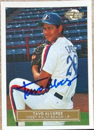 Tavo Alvarez Signed 1992-93 Fleer Excel Baseball Card - Montreal Expos
