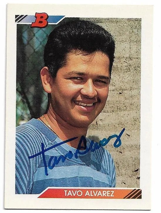 Tavo Alvarez Signed 1992 Bowman Baseball Card - Montreal Expos