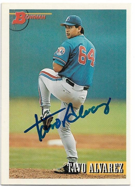 Tavo Alvarez Signed 1993 Bowman Baseball Card - Montreal Expos3 - PastPros