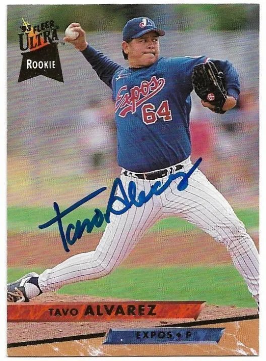 Tavo Alvarez Signed 1993 Fleer Ultra Baseball Card - Montreal Expos
