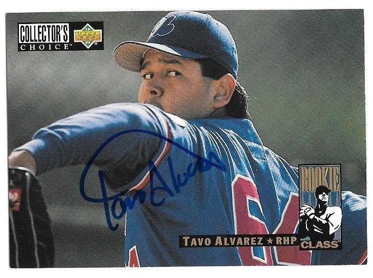 Tavo Alvarez Signed 1994 Collector's Choice Baseball Card - Montreal Expos