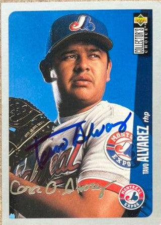 Tavo Alvarez Signed 1996 Collector's Choice Silver Signature Baseball Card - Montreal Expos - PastPros