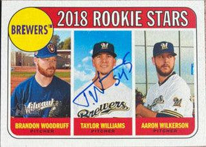 Taylor Williams Signed 2018 Topps Heritage Baseball Card - Milwaukee Brewers - PastPros