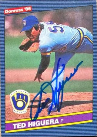 Ted Higuera Signed 1986 Donruss Baseball Card - Milwaukee Brewers