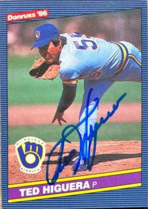 Ted Higuera Signed 1986 Donruss Baseball Card - Milwaukee Brewers - PastPros