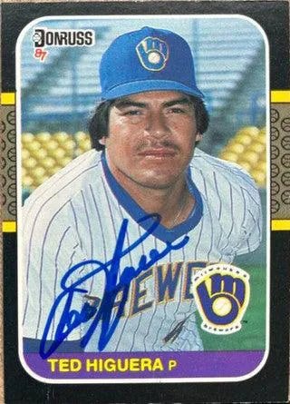 Ted Higuera Signed 1987 Donruss Baseball Card - Milwaukee Brewers