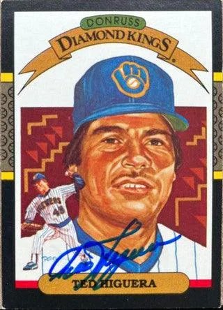 Ted Higuera Signed 1987 Donruss Diamond Kings Baseball Card - Milwaukee Brewers