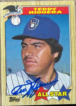 Ted Higuera Signed 1987 Topps All-Star Baseball Card - Milwaukee Brewers - PastPros
