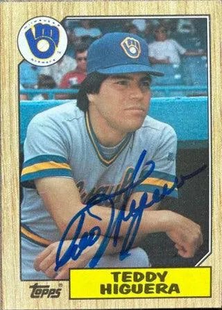 Ted Higuera Signed 1987 Topps Baseball Card - Milwaukee Brewers
