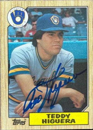 Ted Higuera Signed 1987 Topps Baseball Card - Milwaukee Brewers - PastPros