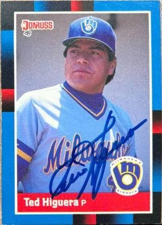 Ted Higuera Signed 1988 Donruss Baseball Card - Milwaukee Brewers
