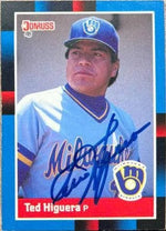 Ted Higuera Signed 1988 Donruss Baseball Card - Milwaukee Brewers