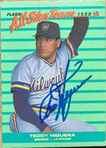 Ted Higuera Signed 1988 Fleer All-Star Team Baseball Card - Milwaukee Brewers