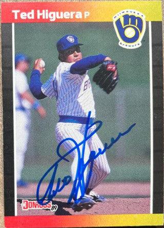 Ted Higuera Signed 1989 Donruss Baseball Card - Milwaukee Brewers - PastPros