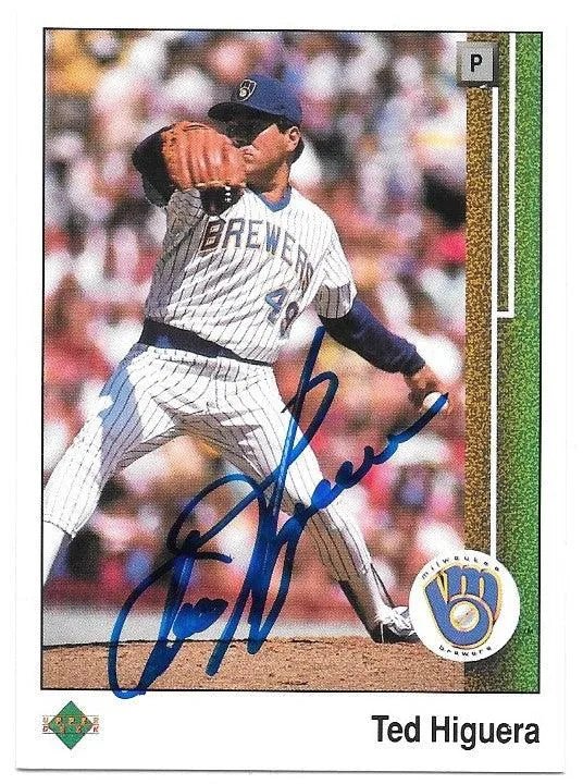 Ted Higuera Signed 1989 Upper Deck Baseball Card - Milwaukee Brewers