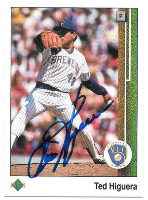 Ted Higuera Signed 1989 Upper Deck Baseball Card - Milwaukee Brewers - PastPros