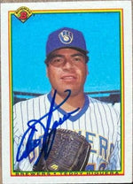 Ted Higuera Signed 1990 Bowman Baseball Card - Milwaukee Brewers