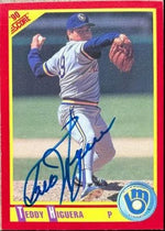 Ted Higuera Signed 1990 Score Baseball Card - Milwaukee Brewers