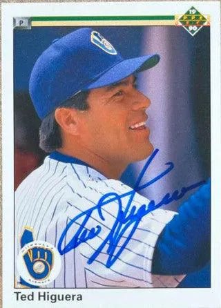 Ted Higuera Signed 1990 Upper Deck Baseball Card - Milwaukee Brewers