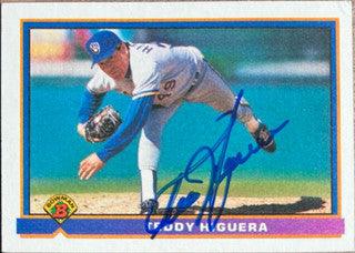 Ted Higuera Signed 1991 Bowman Baseball Card - Milwaukee Brewers - PastPros