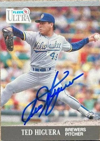 Ted Higuera Signed 1991 Fleer Ultra Baseball Card - Milwaukee Brewers