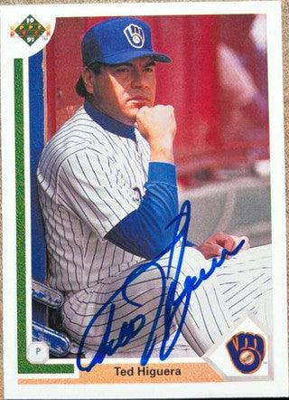 Ted Higuera Signed 1991 Upper Deck Baseball Card - Milwaukee Brewers - PastPros