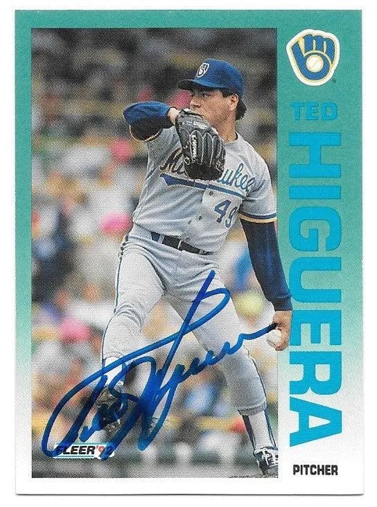 Ted Higuera Signed 1992 Fleer Baseball Card - Milwaukee Brewers