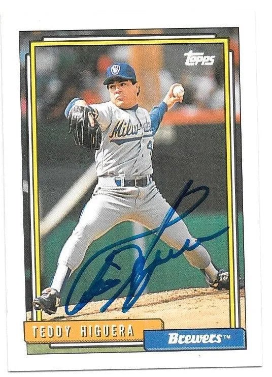 Ted Higuera Signed 1992 Topps Baseball Card - Milwaukee Brewers