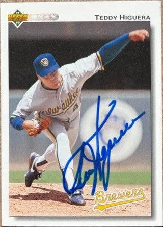 Ted Higuera Signed 1992 Upper Deck Baseball Card - Milwaukee Brewers