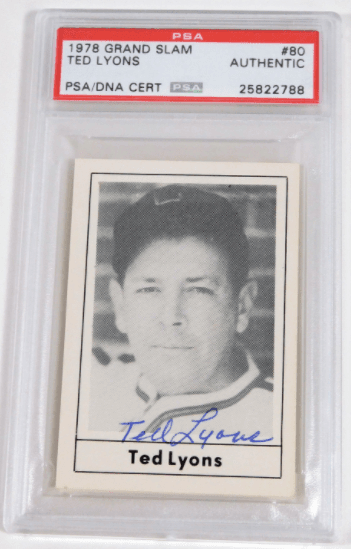 Ted Lyons Signed 1978 Grand Slam Baseball Card – PSA/DNA Certified - PastPros