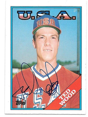 Ted Wood Signed 1988 Topps Baseball Card - Team USA - PastPros