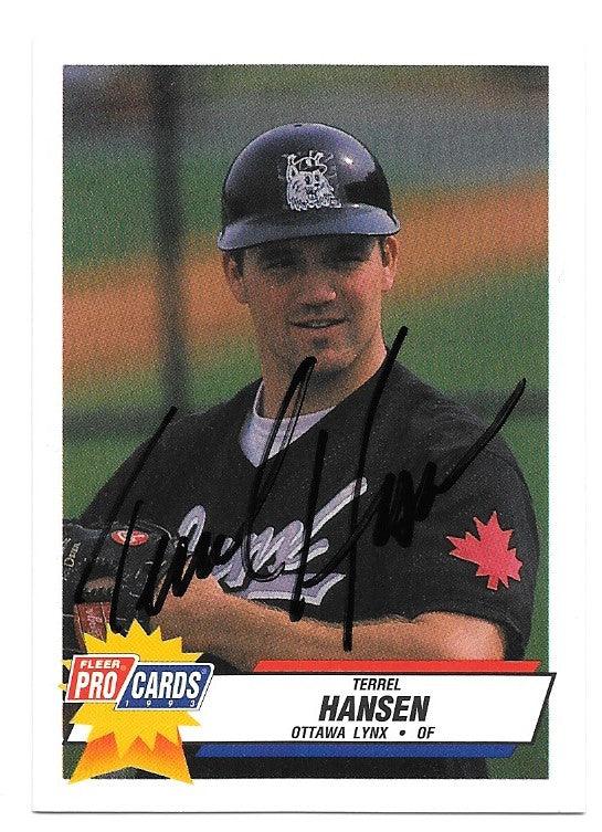 Terrell Hansen Signed 1993 Fleer ProCards Baseball Card - Ottawa Lynx - PastPros