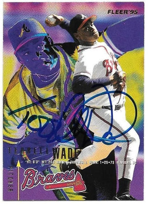 Terrell Wade Signed 1995 Fleer Baseball Card - Atlanta Braves