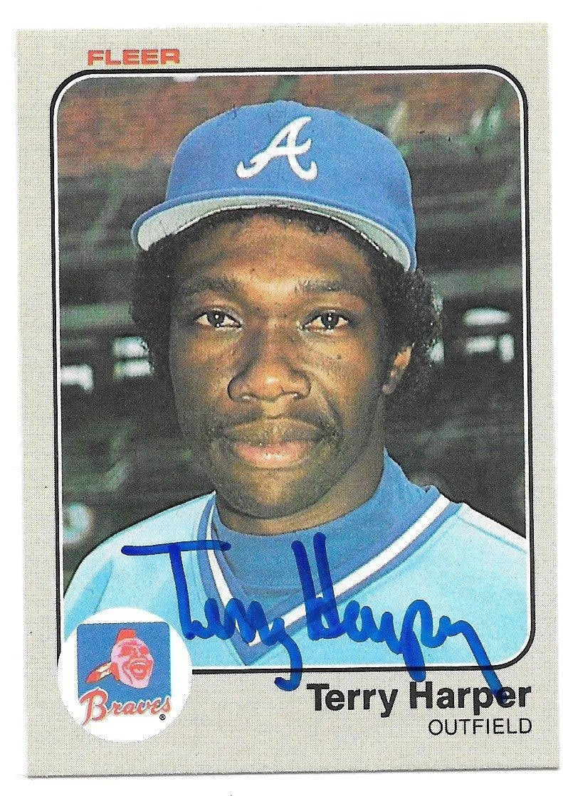 Terry Harper Signed 1983 Fleer Baseball Card - Atlanta Braves