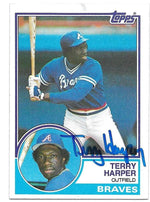 Terry Harper Signed 1983 Topps Baseball Card - Atlanta Braves