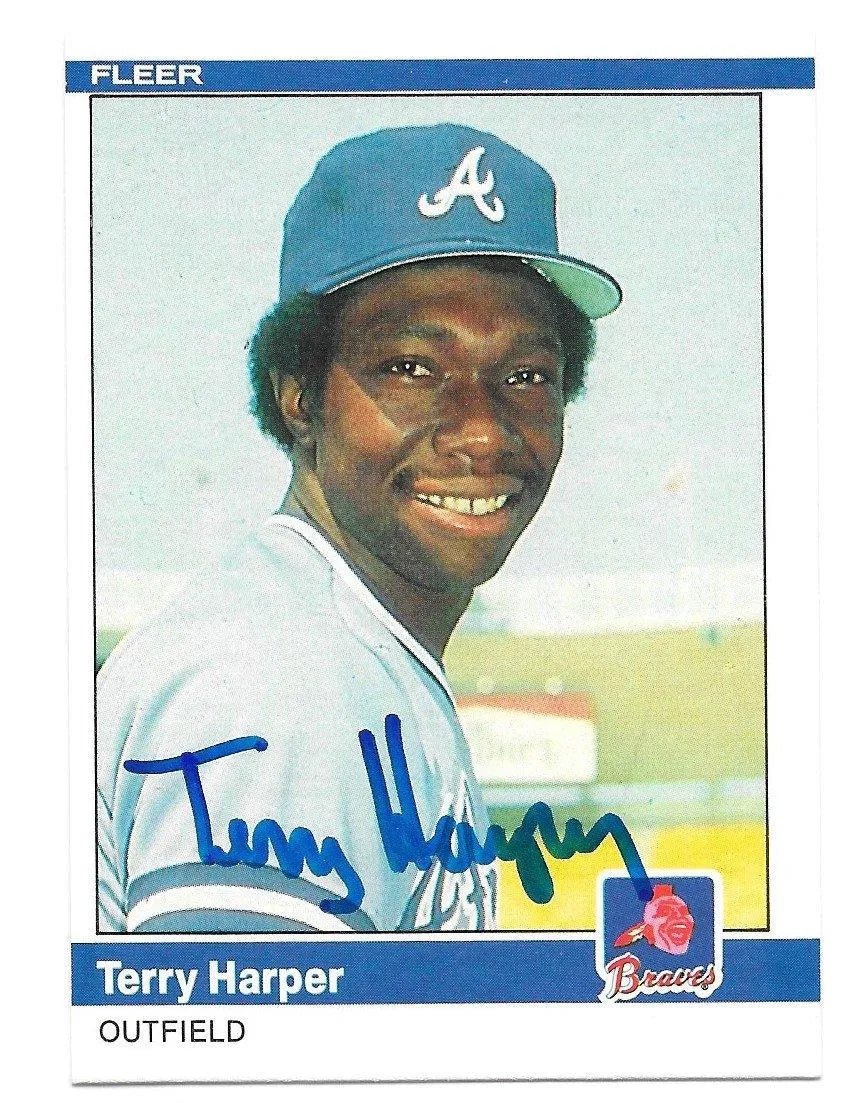 Terry Harper Signed 1984 Fleer Baseball Card - Atlanta Braves