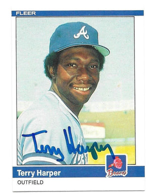 Terry Harper Signed 1984 Fleer Baseball Card - Atlanta Braves