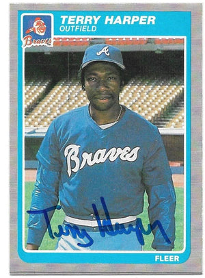 Terry Harper Signed 1985 Fleer Baseball Card - Atlanta Braves