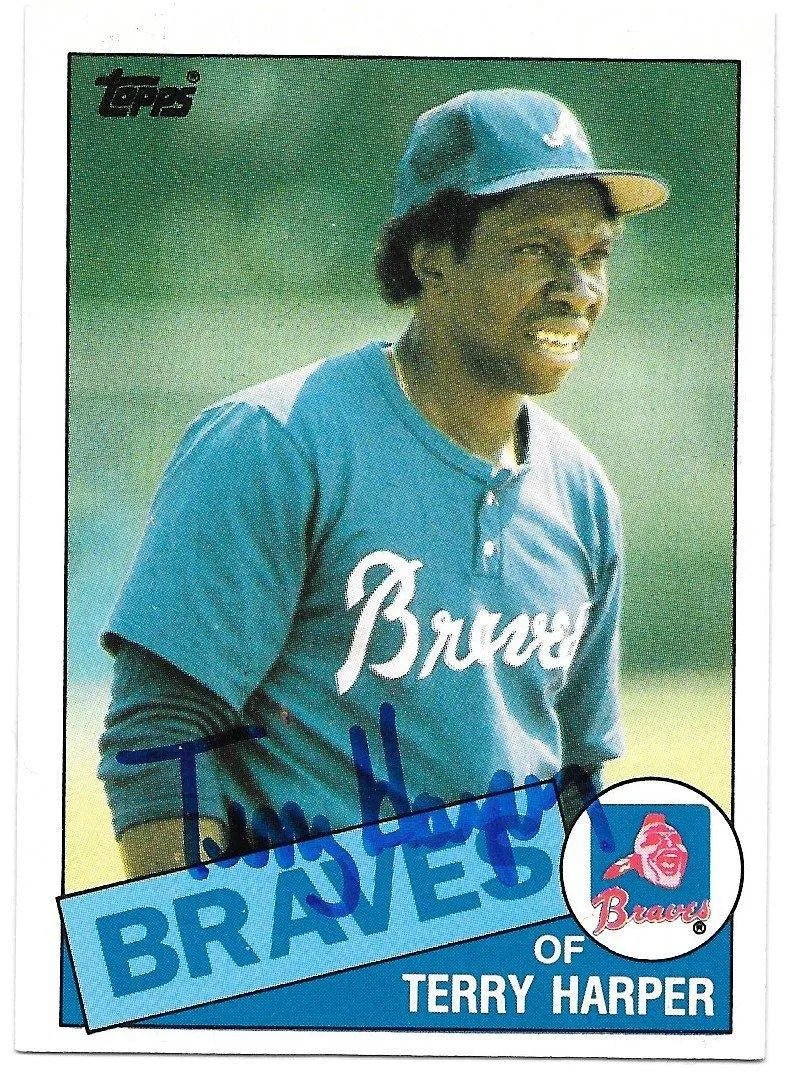 Terry Harper Signed 1985 Topps Baseball Card - Atlanta Braves