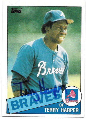 Terry Harper Signed 1985 Topps Baseball Card - Atlanta Braves