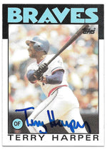 Terry Harper Signed 1986 Topps Baseball Card - Atlanta Braves