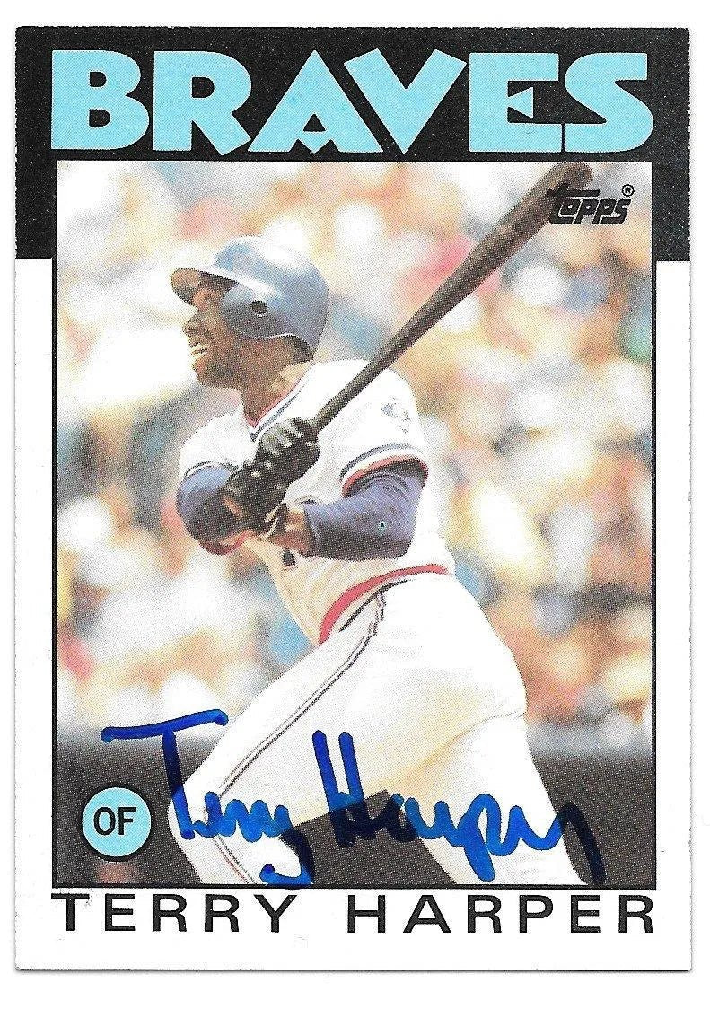 Terry Harper Signed 1986 Topps Baseball Card - Atlanta Braves